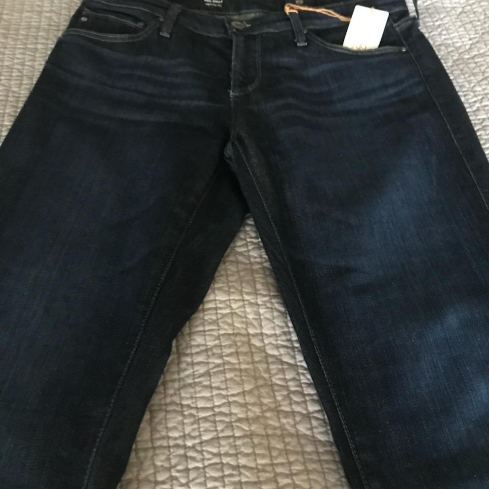 AG Adriano Goldschmied Women's Size 28  Dark Blue Straight Jeans Nwt